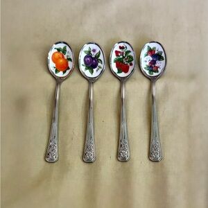Avon Floral Silver Spoons Set